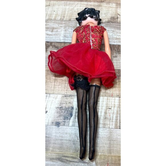 Vintage Betty Boop Collectible Doll Red Tulle Dress Gold Brocade Metallic Accent - Picture 3 of 4